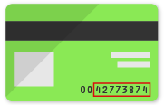 הדגמה של מיקום מספר הכרטיס